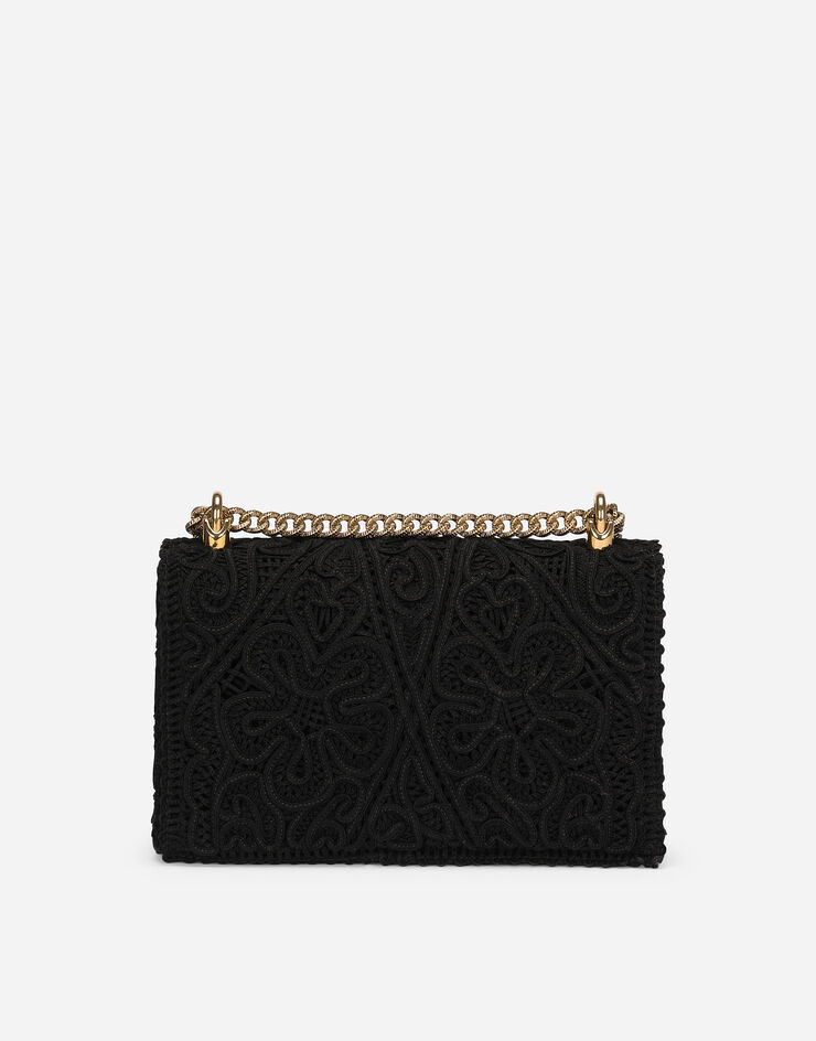 Dolce & Gabbana Medium cordonetto lace Devotion Bag Black BB7158AW717