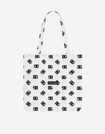 Dolce & Gabbana حقيبة تسوق من قماش كانفاس بطبعة DG Logo مطبعة GZ031AGI897