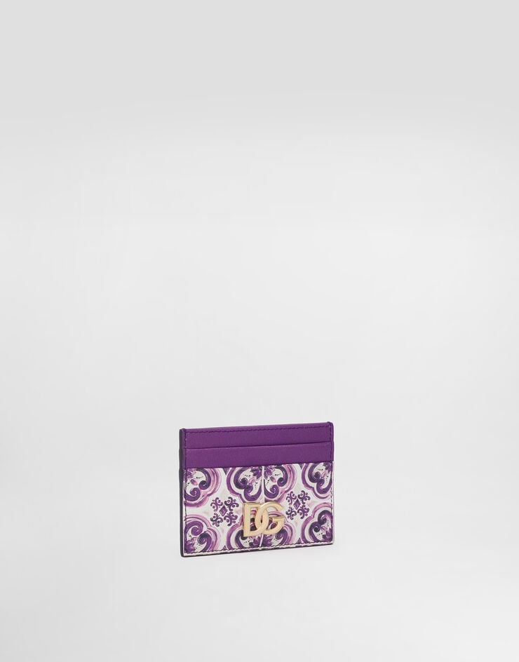 Dolce & Gabbana Majolica-print calfskin card holder Multicolor BI0330AO026
