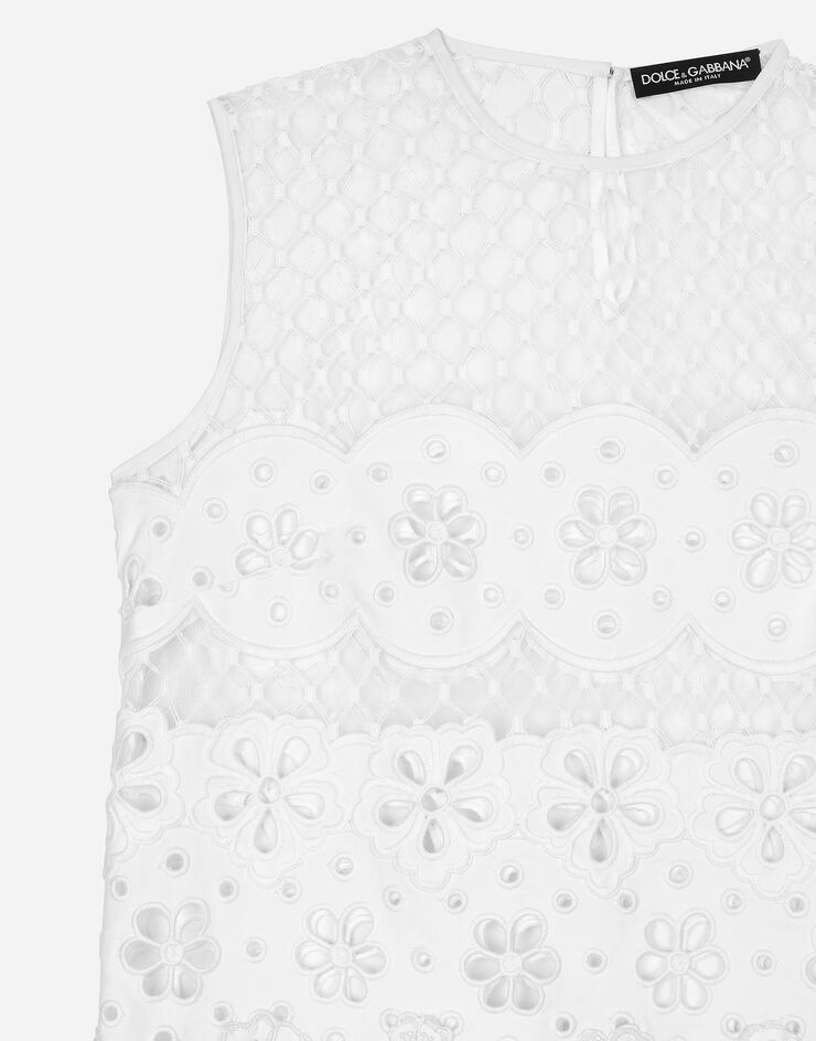 Dolce & Gabbana 컷아웃 디테일 코튼 미니드레스 화이트 F6JLDZGDCMV