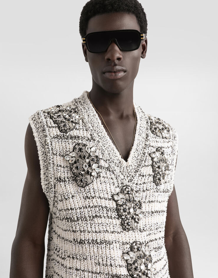Dolce & Gabbana Intarsia pullover vest Multicolor GXT58ZJGMDR