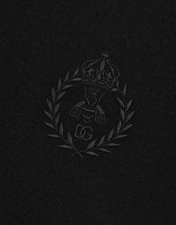 Dolce&Gabbana Cashmere polo-style sweater with DG logo embroidery Black GXR45ZJAWV6