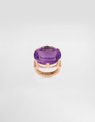Dolce & Gabbana Anna ring in 18-carat red gold with amethyst and diamonds Red Gold WRSB1GWAME1