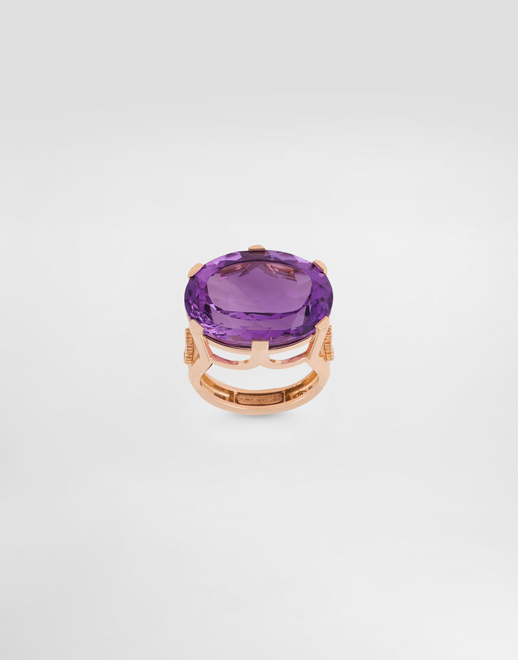 Dolce & Gabbana Anna ring in 18-carat red gold with amethyst and diamonds Dolce & Gabbana Anna ring in 18-carat red gold with amethyst and diamonds Red Gold WRSB1GWAME1