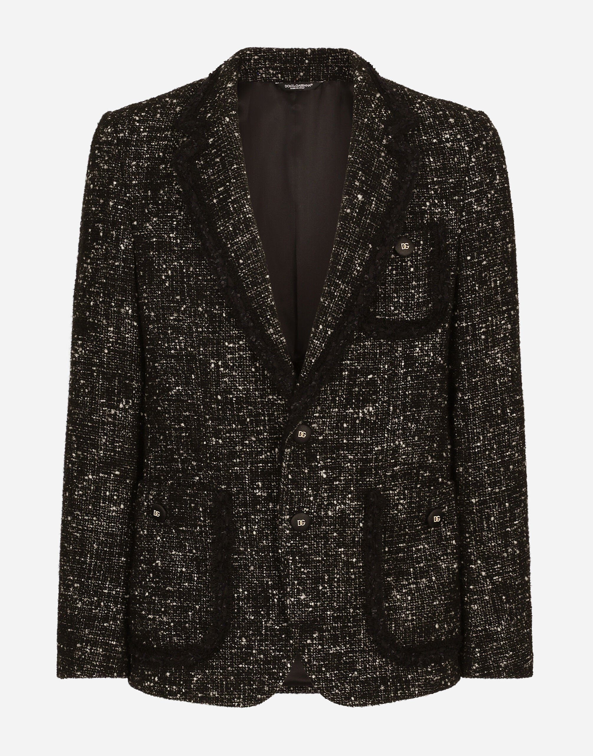 Dolce & Gabbana Alpaca and wool rush-stitch single-breasted jacket Multicolor G2PT9TFRRDY