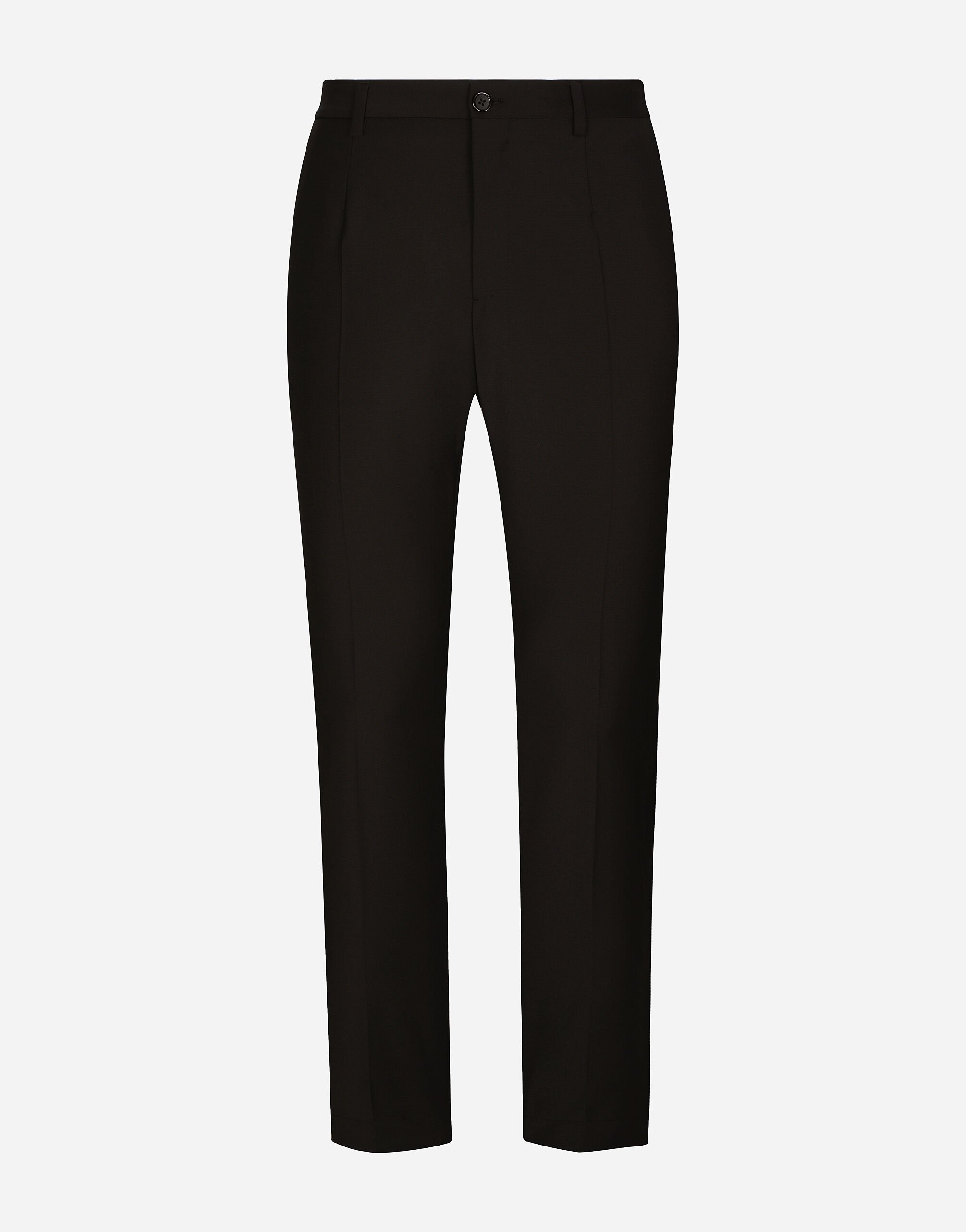 Dolce & Gabbana Stretch cotton pants with DG embroidery Black VG4390VP187