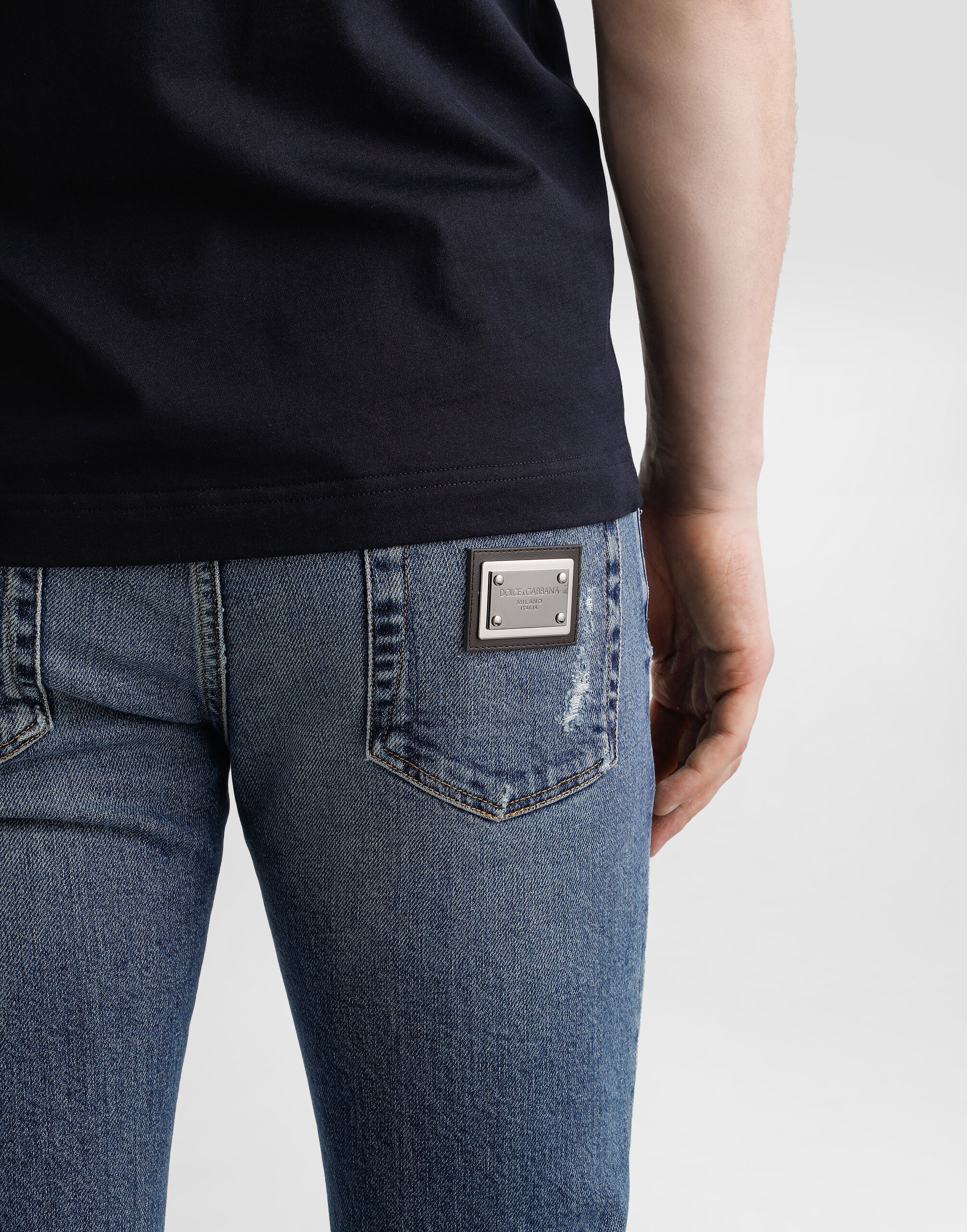 Skinny stretch cotton jeans
