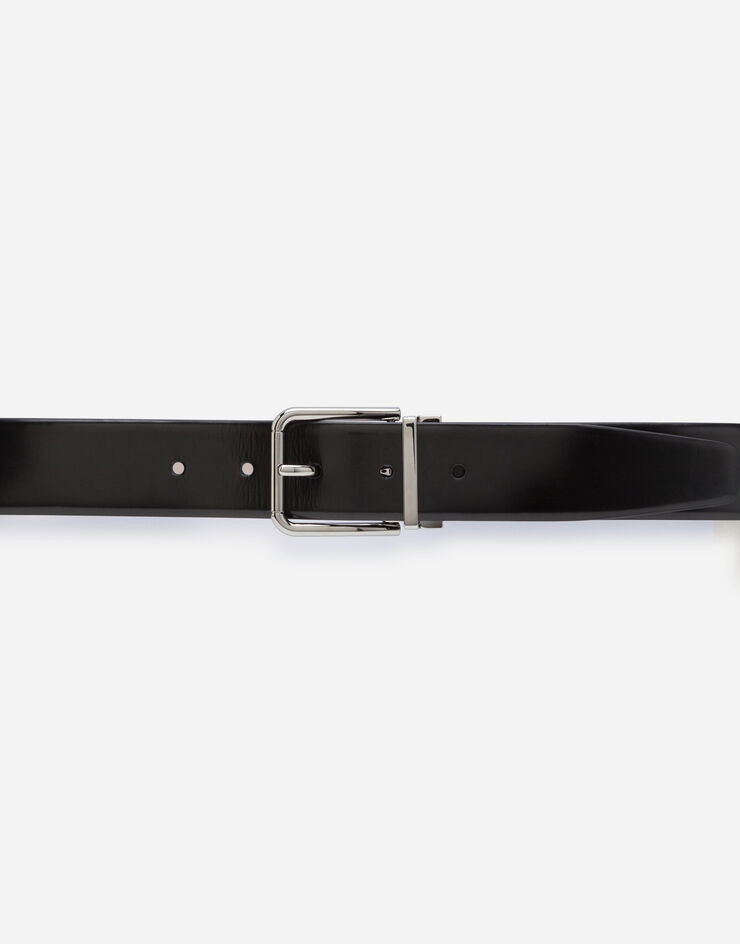 Dolce & Gabbana Ceinture en cuir de veau brossé Noir BC4524AI935