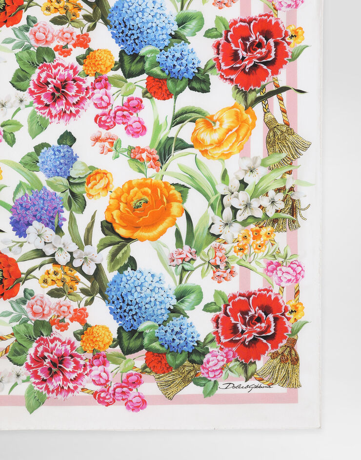 Dolce & Gabbana Tuch aus Seidentwill Blumenprint 70 x 70 Drucken FN092RGDCV8