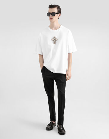Dolce & Gabbana Cotton T-shirt with fine patch White G8PB8ZG7O4H