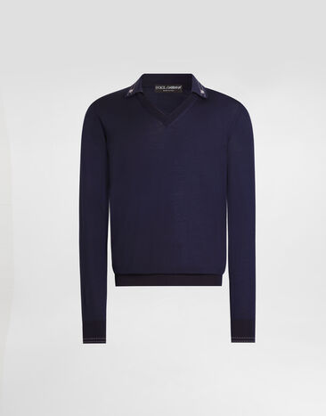 Dolce & Gabbana Silk polo shirt Blue GXZBATJBSOI