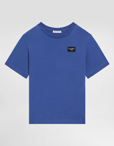 Dolce & Gabbana Jersey T-shirt with logo tag Azul L4JTBLG7M4S