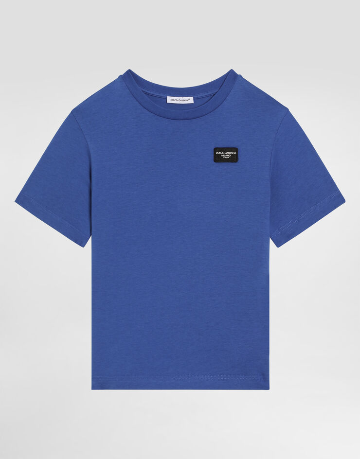 Dolce & Gabbana Jersey T-shirt with logo tag Azul L4JTBLG7M4S