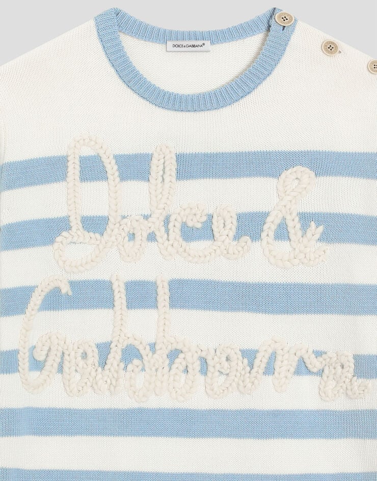 Dolce & Gabbana Dolce&Gabbana 徽标条纹缎纹针织套衫 Multicolor L4KWG6JBCF6