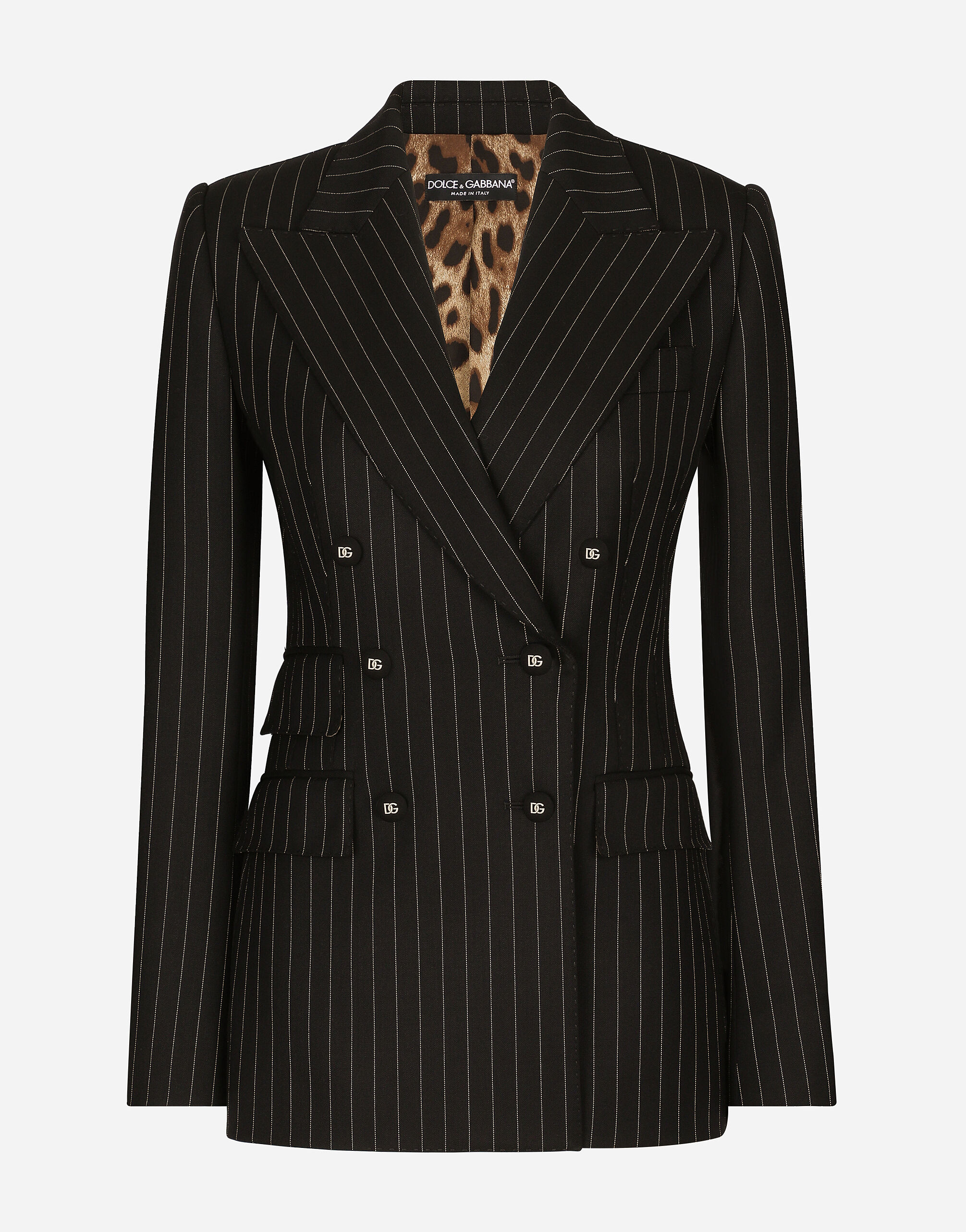 Pinstripe twill Turlington blazer in Multicolor for Women Dolce Gabbana US