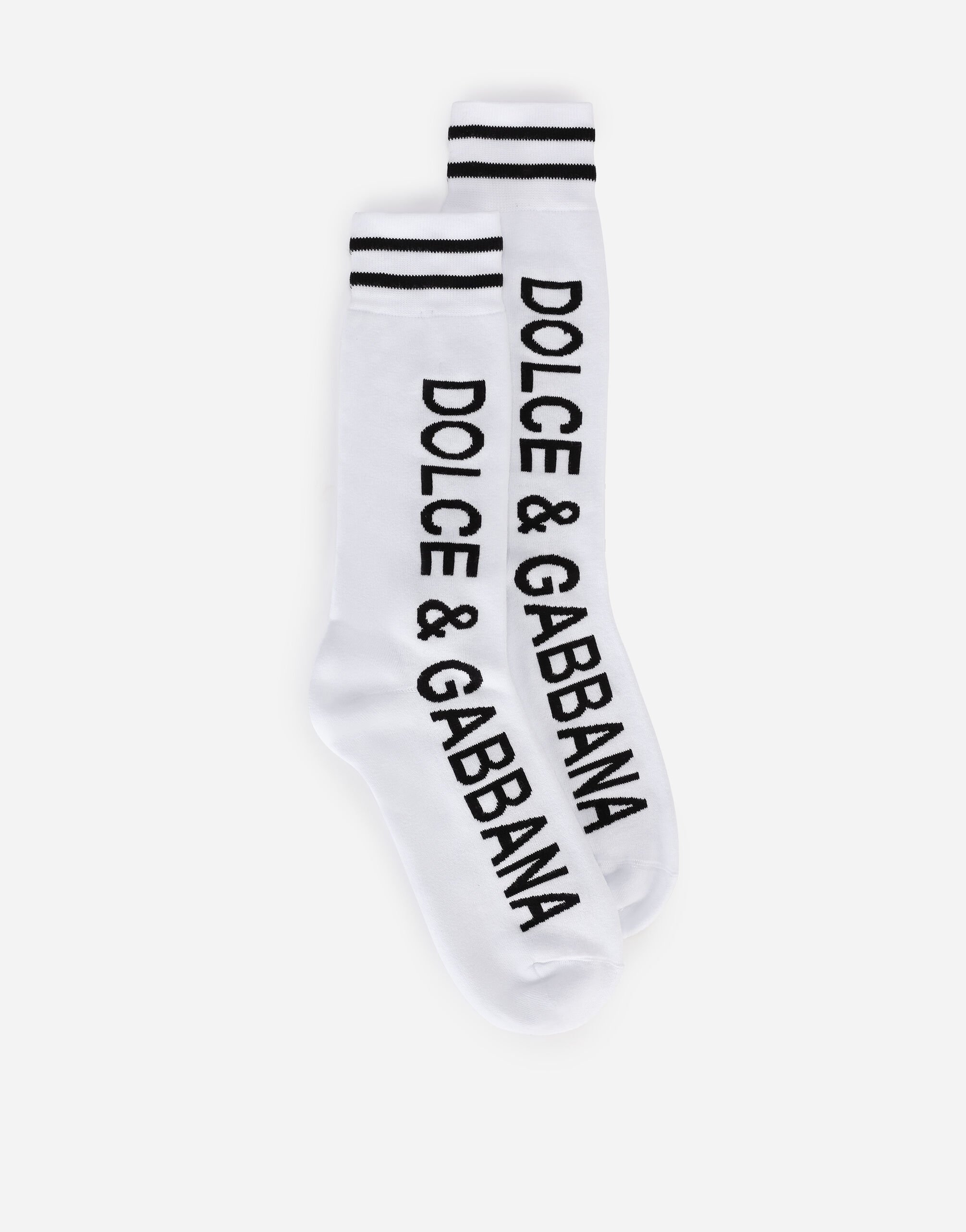 Dolce & Gabbana Jacquard socks with DG logo Blue GH590AFUM8T