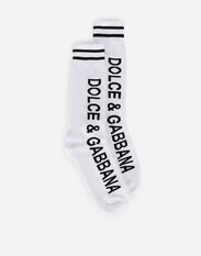 Dolce&Gabbana Jacquard socks with DG logo Multicolor GXR74ZJFMT4