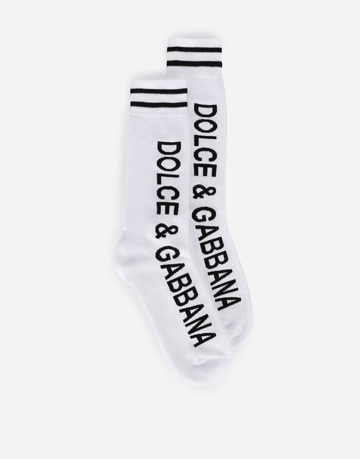 Dolce & Gabbana Jacquard socks with DG logo White GC127AG1JBW