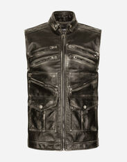 Dolce & Gabbana Bullskin multi-zip vest Black GXC60TJAM8M