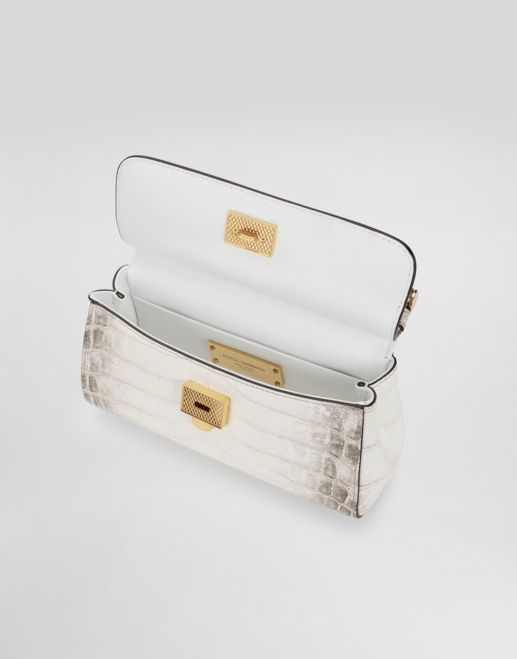 Dolce & Gabbana Sicily 长款喜马拉雅鳄鱼皮手袋 白 BB7116B2EM1