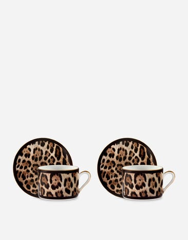 Dolce & Gabbana Gift Box With 2 Porcelain Teacups With Saucers Multicolor TC0S24TCA71