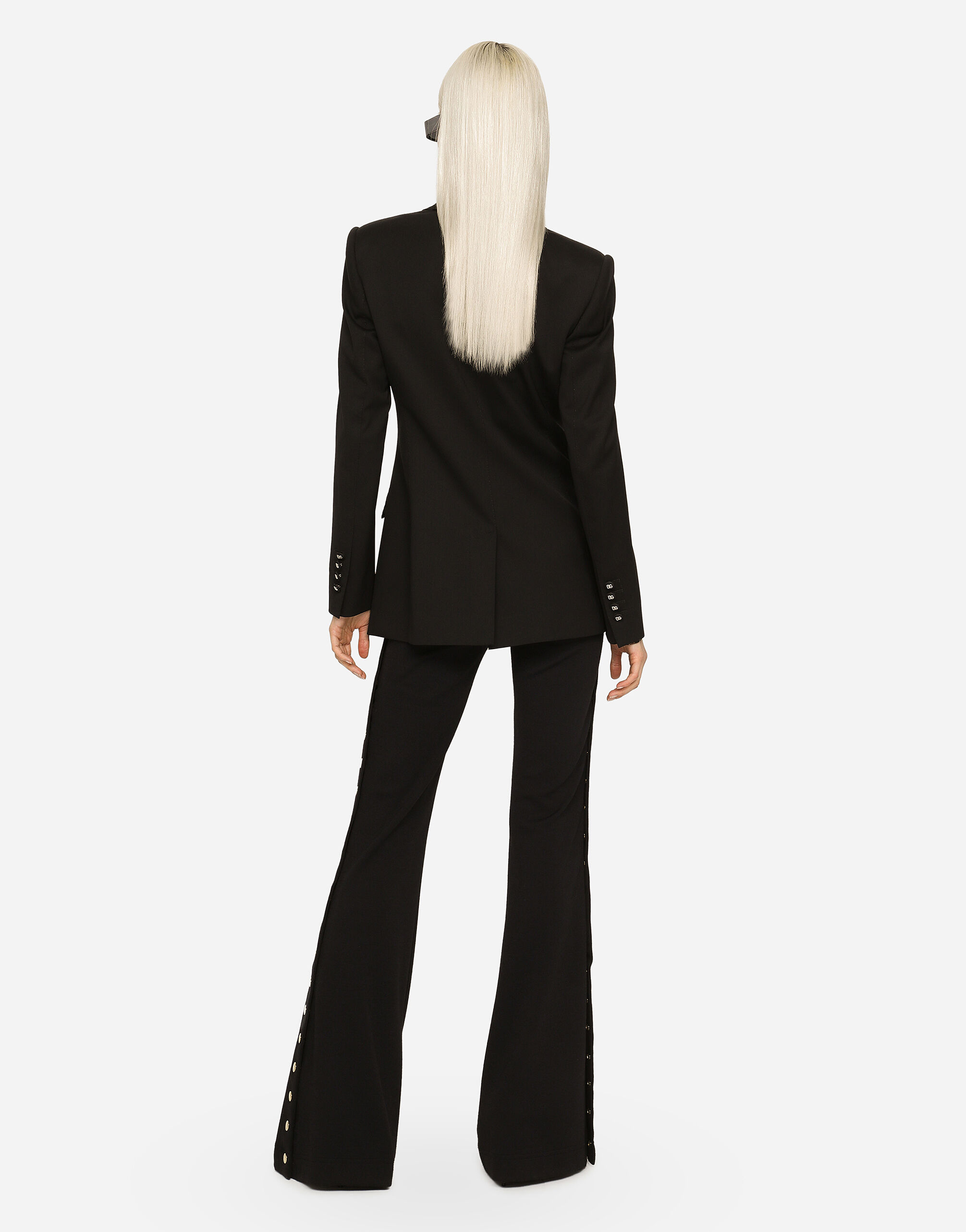 ブラックのウィメンズ Full Milano pants with buttons down the