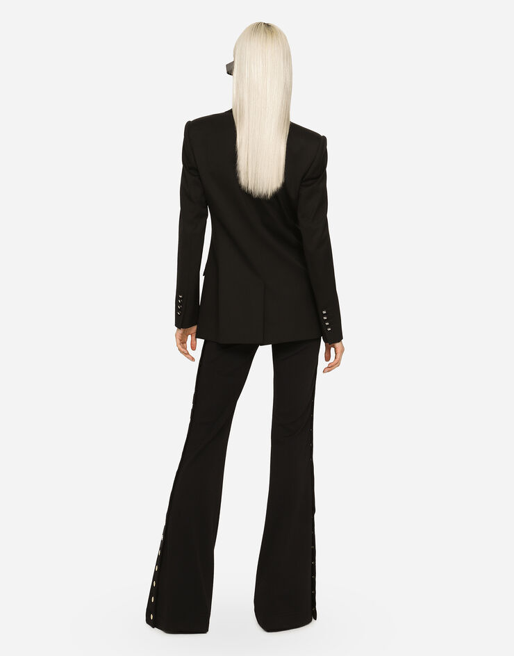 Dolce&Gabbana Full Milano pants with buttons down the side Black FTCYCTFUGI7