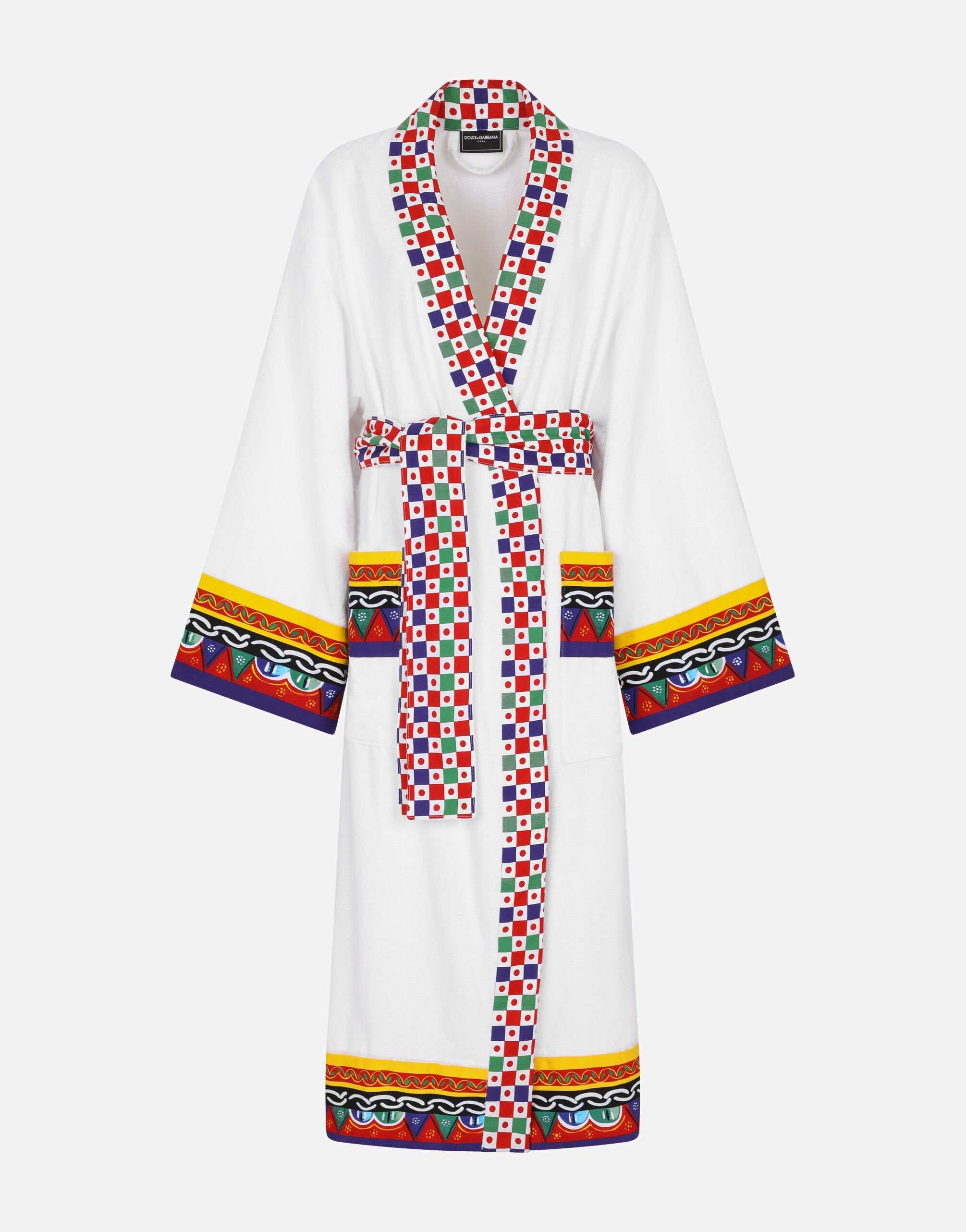 Dolce & Gabbana Cotton Terry Bathrobe Multicolor TCF014TCAGM