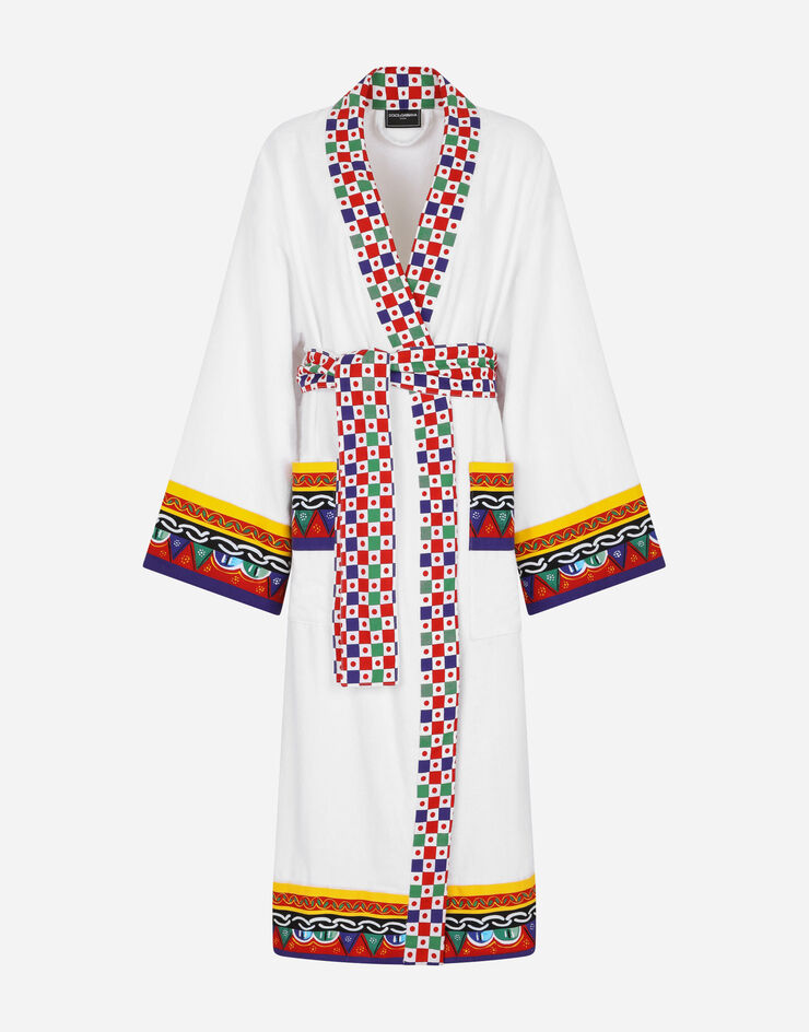 Dolce & Gabbana Cotton Terry Bathrobe Multicolor TCF010TCAGN