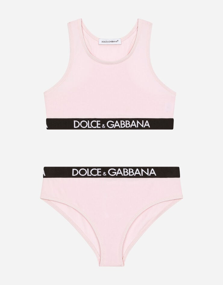 Dolce&Gabbana Jersey underwear set with branded elastic Pink L5J713FUGNE