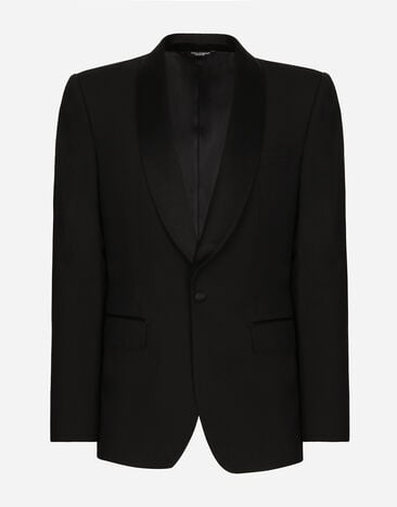 Dolce&Gabbana Chaqueta Sicilia de esmoquin con botonadura sencilla de lana elástica Noir G2RS1TFUBF2