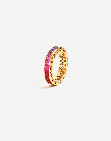Dolce & Gabbana Обручальное кольцо с разноцветными сапфирами ЗОЛОТОЙ WAMR1GWMIX1