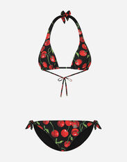 Dolce&Gabbana Cherry-print triangle bikini Multicolor FTCGNDG8JW1