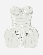 Dolce & Gabbana KIM DOLCE&GABBANA Mirrored nappa leather minidress Silver F6DGSTFUGP2