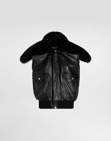 Dolce & Gabbana Vintage leather jacket Black F9T18LGDDD4