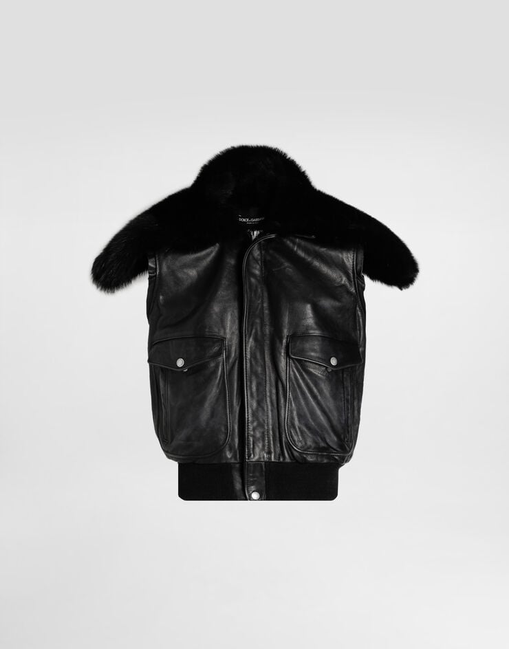 Dolce & Gabbana Vintage leather jacket Black F9T18LGDDD4
