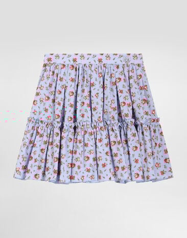 Dolce & Gabbana Small rose-print poplin skirt Multicolor L55I82HS5UL