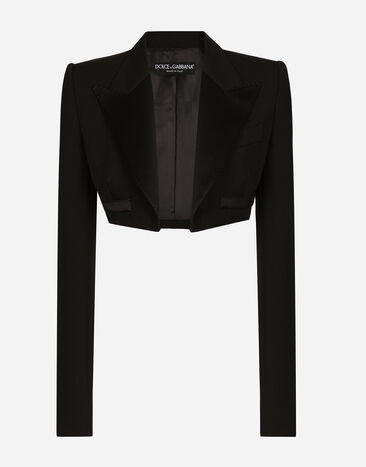 Dolce & Gabbana Spencer tipo esmoquin de botonadura sencilla en gabardina de lana Negro F7AI3THLMAA