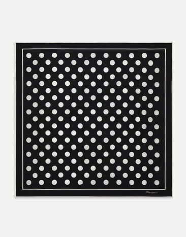 Dolce & Gabbana Polka-dot cotton scarf (90x90) Black F290XTFU28D