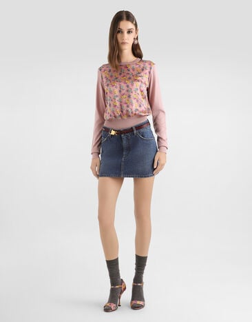Dolce & Gabbana Small floral-print silk satin pullover Multicolor FXX77TJBSOQ