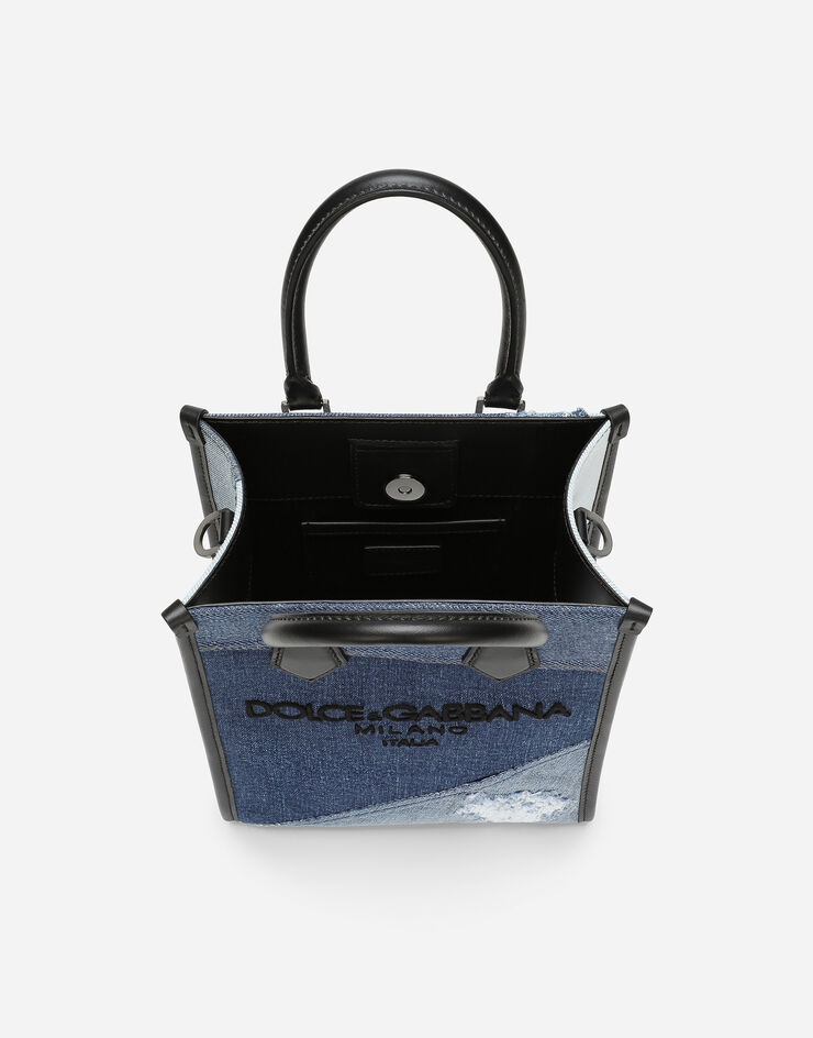 Dolce & Gabbana Kleine Tasche aus Patchwork-Denim Blau BM2123AO998