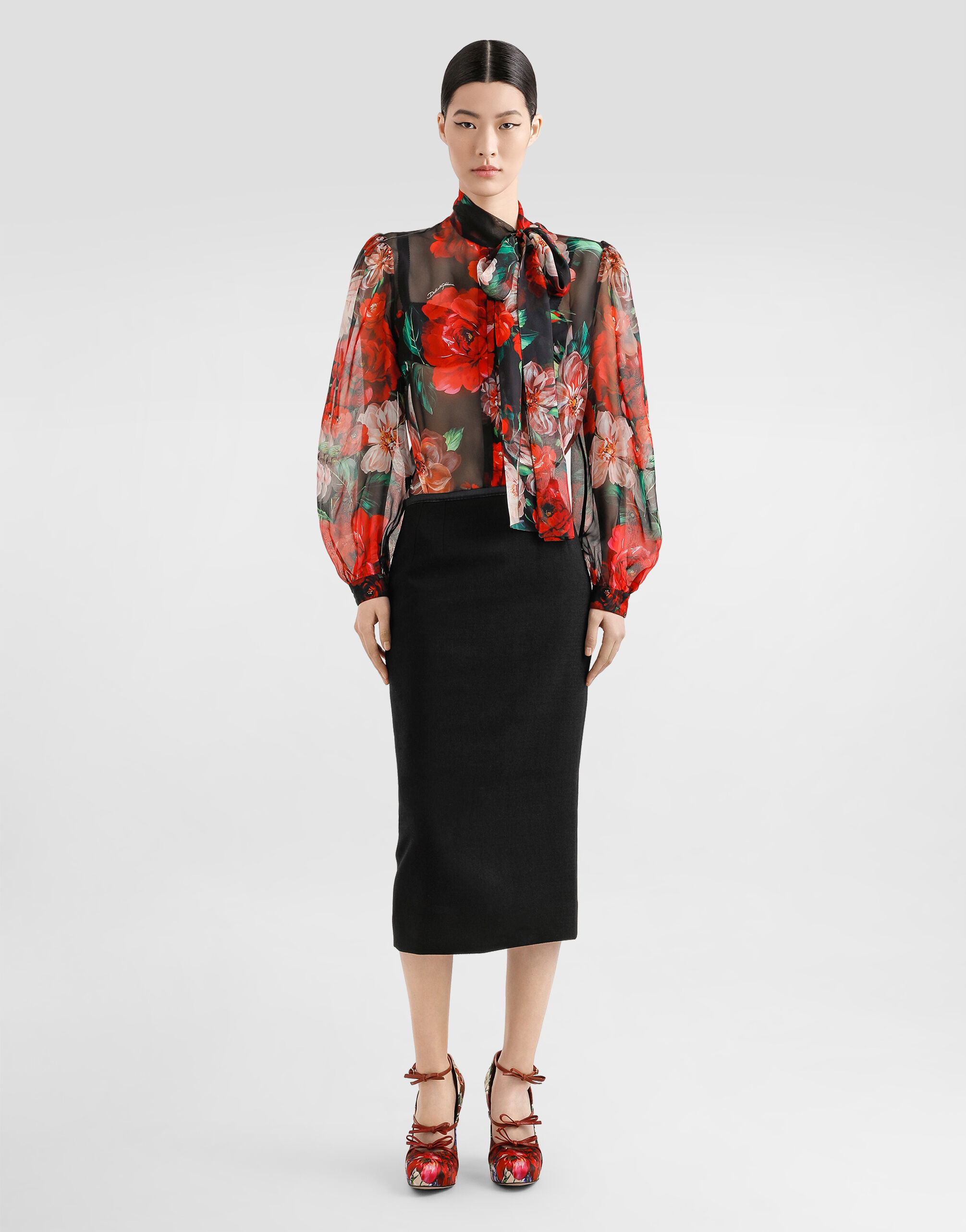 DOLCE＆GABBANA オーガンジー　ブラウス　バラ　プリント　38 美品 DOLCE＆GABBANA オーガンジー ブラウス バラ プリント 38 美品 - メルカリ