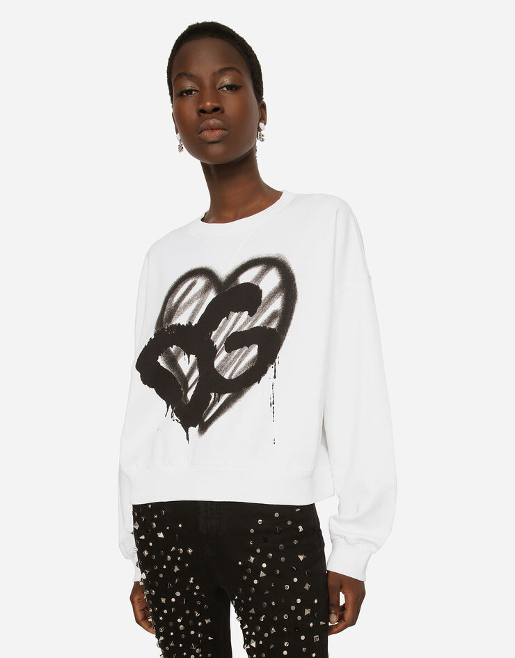 Dolce & Gabbana FELPA GIROC.MAN.LUNG Bianco F9L05TG7F1F