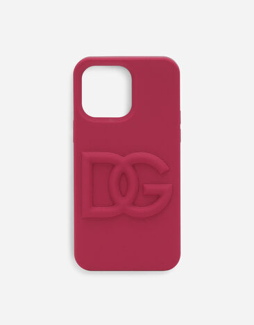 Dolce & Gabbana Coque logo DG pour iPhone 14 Pro en caoutchouc Jaune BI3314AT880