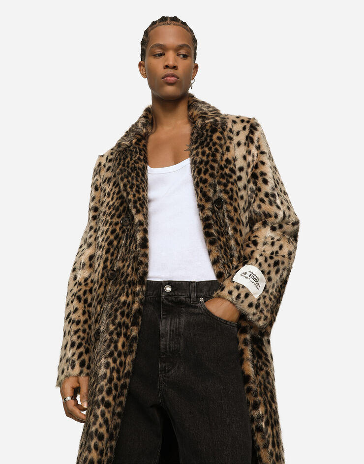 Dolce&Gabbana Lynx-effect jacquard faux fur coat Multicolor G038TTFJPAF