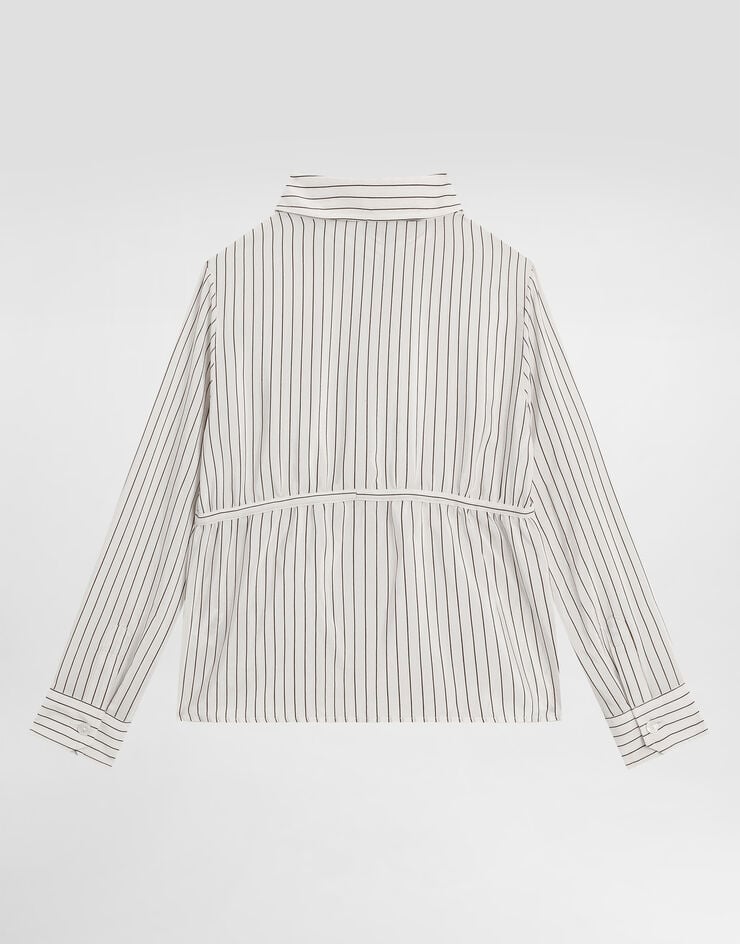 Dolce & Gabbana Wide pinstripe canvas shirt Multicolor L56S44FBTAL