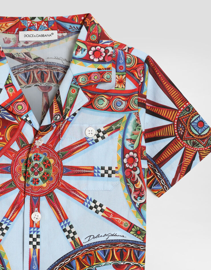 Dolce & Gabbana Carretto-print poplin shirt Multicolor L14S37HS5VV