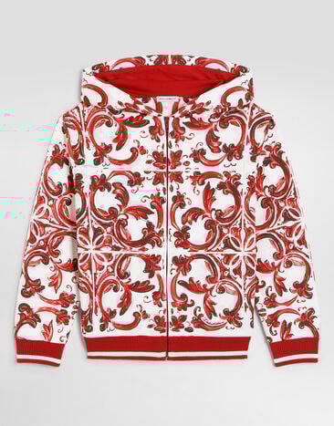 Dolce & Gabbana Худи с капюшоном в принте майолика Multicolor L4JWJTII7KU