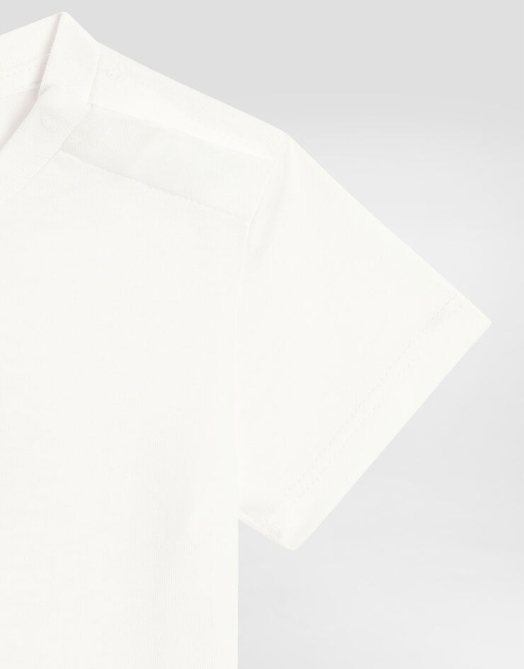 Dolce & Gabbana Jersey T-shirt with DG logo White L2JTITG7N9A