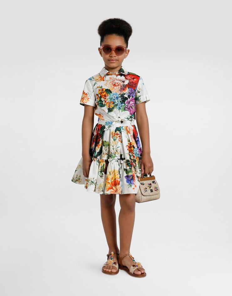 Dolce & Gabbana Flower-print poplin skirt Print L54I58HS5TV